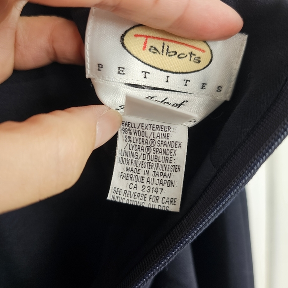 Talbots Vintage Navy Blue Wool Lined Pencil Skirt Business Casual Size 2P - Picture 8 of 8